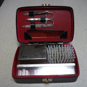 Vintage Swank leather men's grooming kit